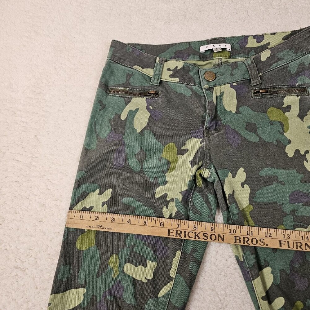 CAbi Jeans Women's Size 2 Camo Green Skinny Ankle Zippers Military Outdoors - Picture 8 of 15